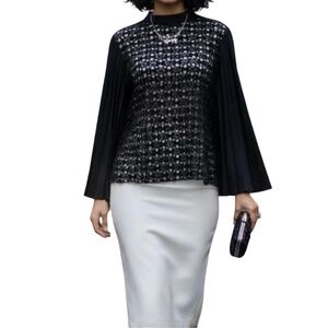 #A222  Nancy  Gothic Chic  Dark Academia Black Lace Top  NWT   Size  M